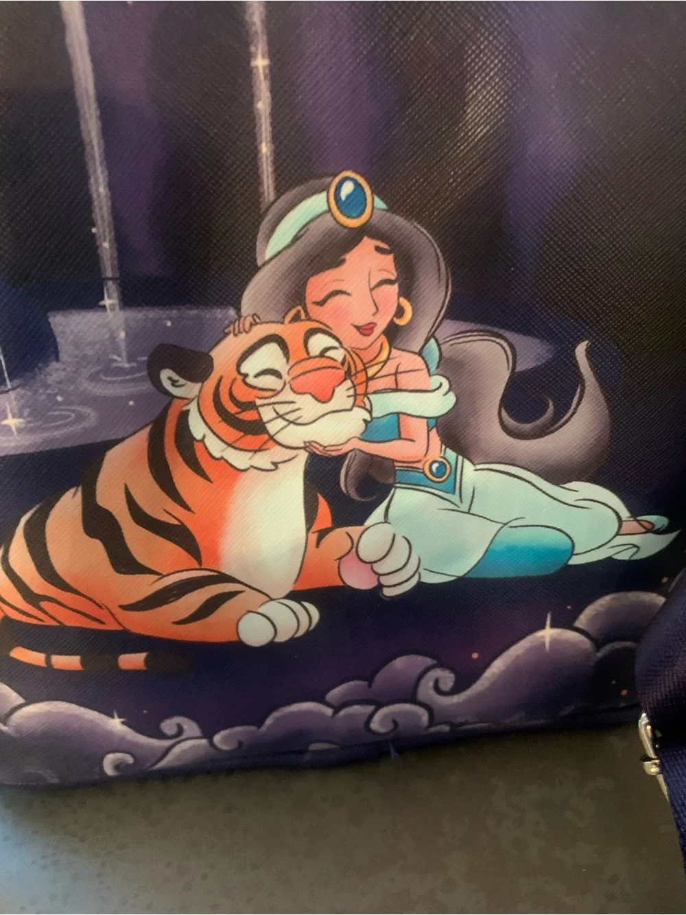 DISNEY, NEW WITH NO TAG, LOUNGEFLY, Aladdin Jasmine Castle mini backpack.